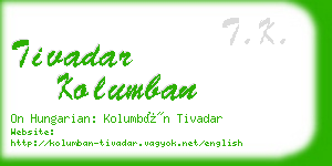 tivadar kolumban business card